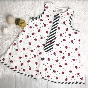🐞Vintage Lady Bug Dress with Tie🐞